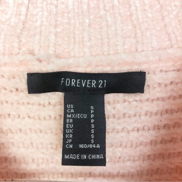 FOREVER 21 | Soft Peach Mock Neck Cropped Sweater Women’s Size Small - Picture 5 of 7